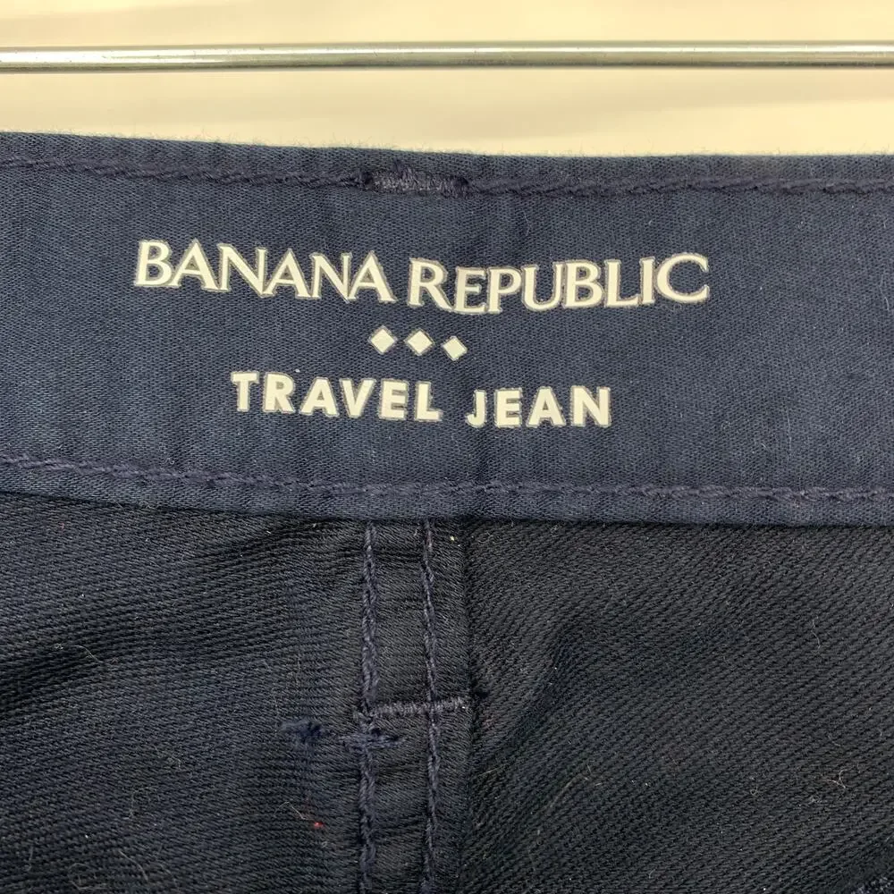 Banana Republic Travel Jean Mens 34 X 34 Athletic Fit Pants Navy Blue